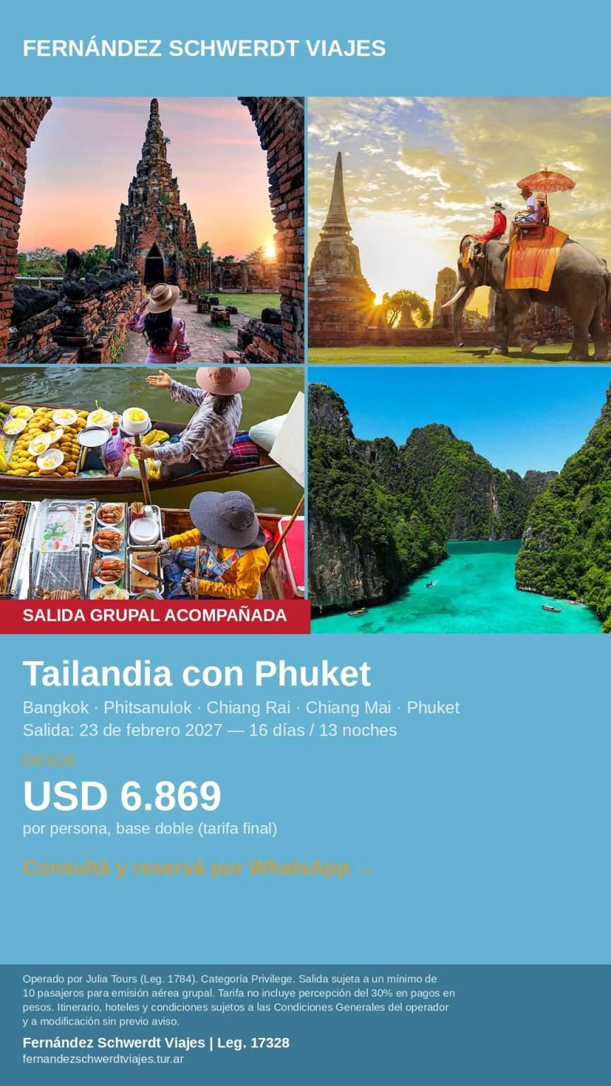 Tailandia con Phuket Salida Grupal Acompañada — 23 de febrero de 2027